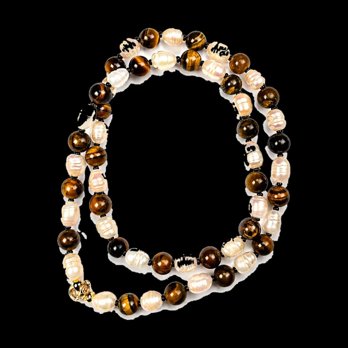 Tiger eye y perlas